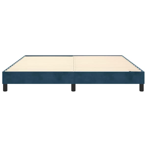 Boxspring-sängram mörkblå 180x200 cm sammet