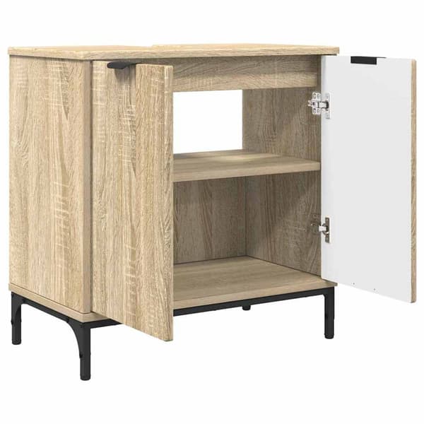 Badrumsmöbelset med låda 3 pcs Sonoma ek Konstruerat trä