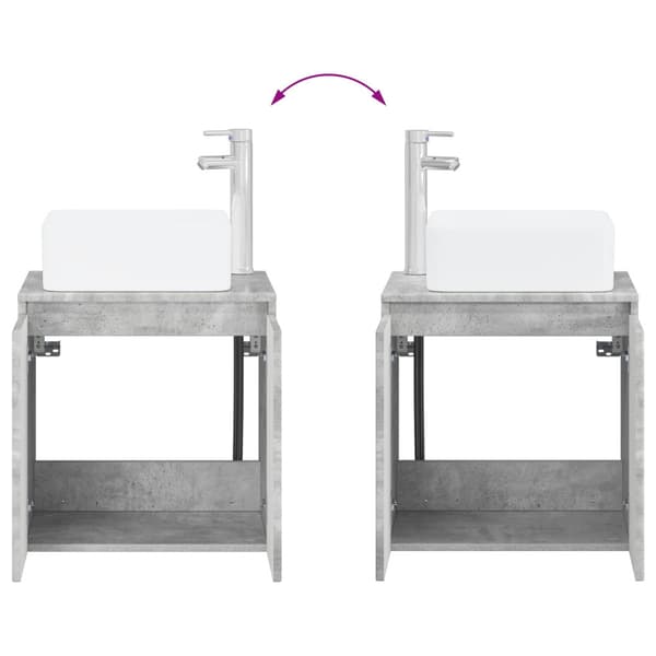 Badrumsskåpsset 4 pcs Betonggrå Konstruerat trä