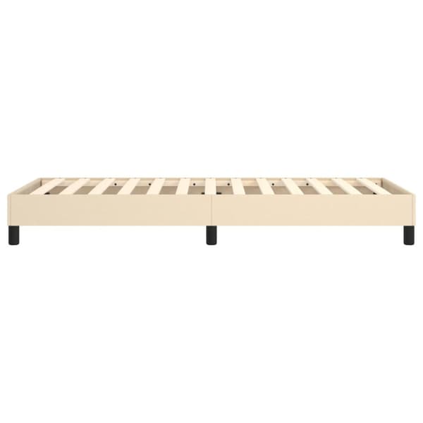 Boxspring-sängram gräddvit 90x190 cm tyg