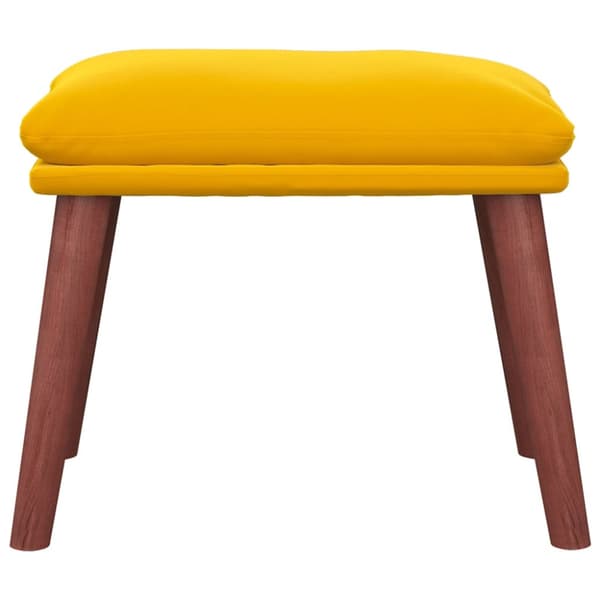 Fotpall senapsgul 45x29,5x35 cm sammet