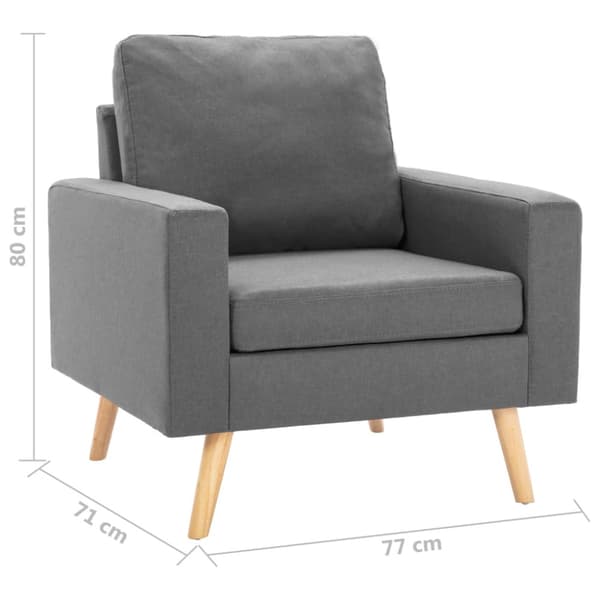 Soffgrupp 2 delar tyg ljusgrå