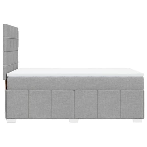 Ramsäng med madrass ljusgrå 100x200 cm tyg