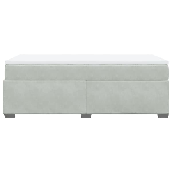 Ramsäng med madrass ljusgrå 90x190 cm sammet