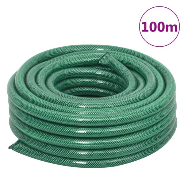 Trädgårdsslang med kopplingar grön 0,75" 100 m PVC
