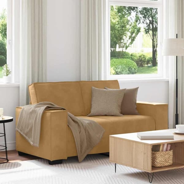 2-sitssoffa brun 160x78x84 cm sammet