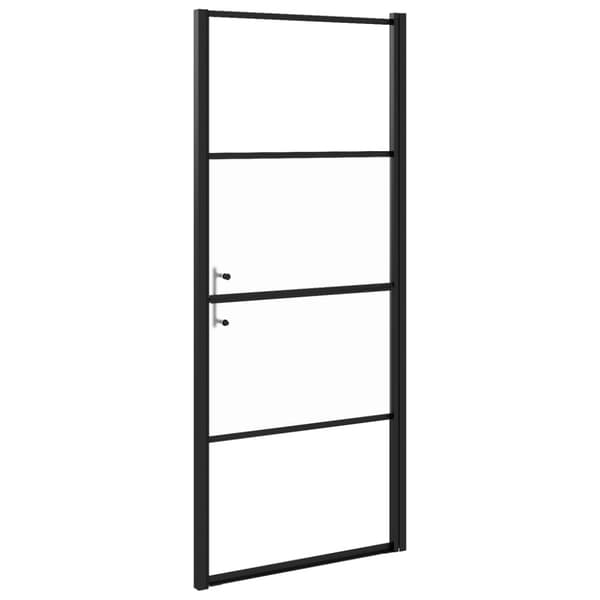 Duschdörr 81x195 cm halvfrostat härdat glas svart