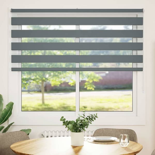 Rullgardin zebra mörkgrå 165x150 cm tyg bredd 160,9cm polyester