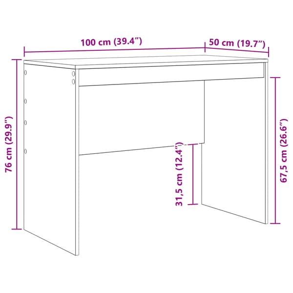 Skrivbord Vit 100 x 50 x 76 cm