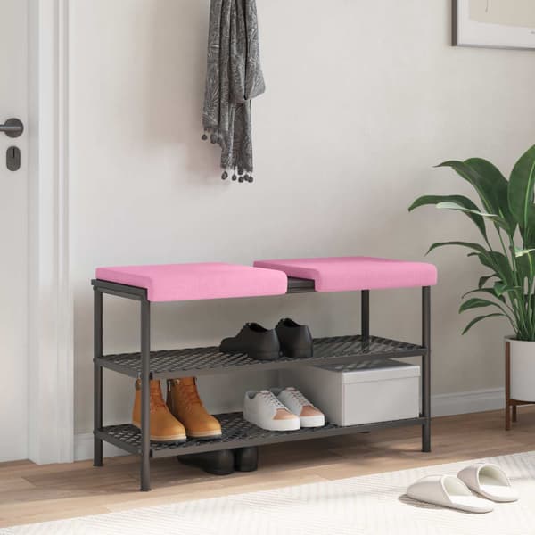 Bänk kudde 2 st Tyg Rosa Djup 35 cm