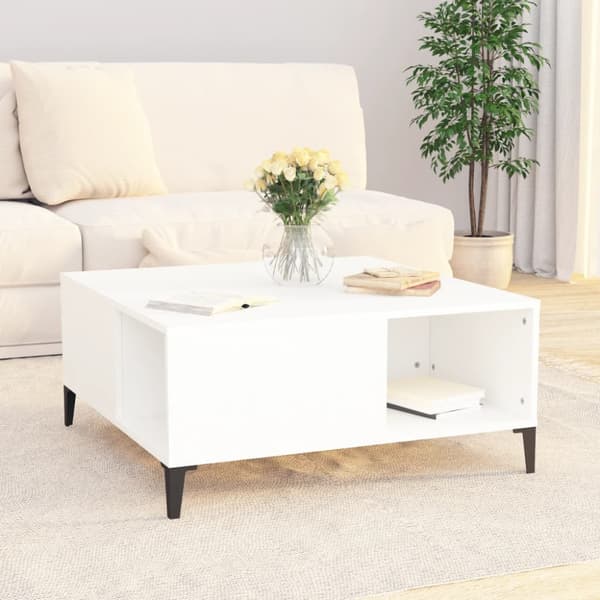 Soffbord vit 80x80x36,5 cm konstruerat trä