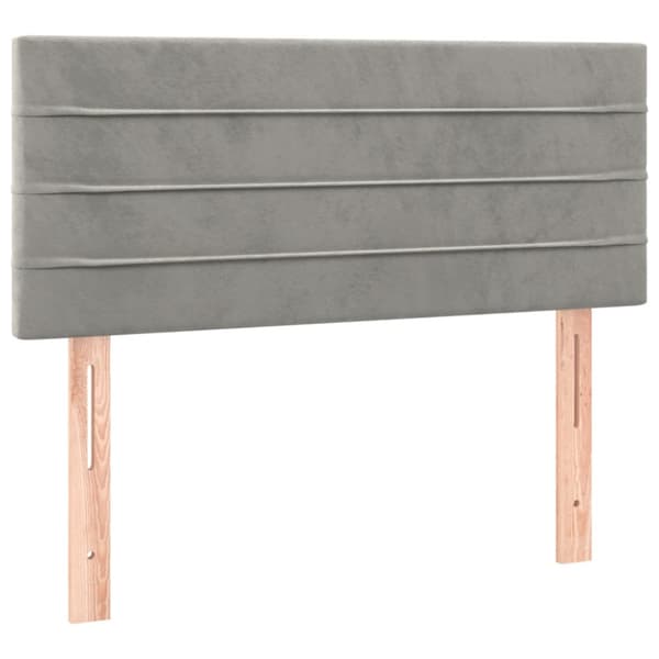Ramsäng med madrass ljusgrå 100x200 cm sammet