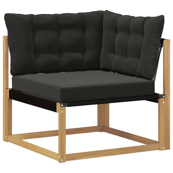 Utomhussoffset med kudde 7 pcs Vit och svart