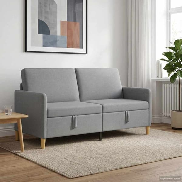 Soffa med förvaring Ljusgrå 172 x 78 x 87 cm Polyester