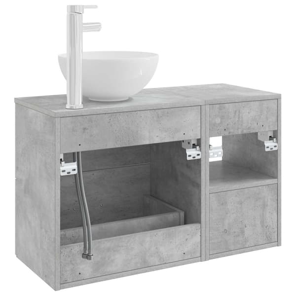 Badrumsmöbelset 2 pcs Betonggrå Konstruerat trä
