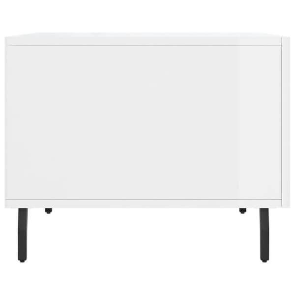 Soffbord vit högglans 50x50x40 cm konstruerat trä