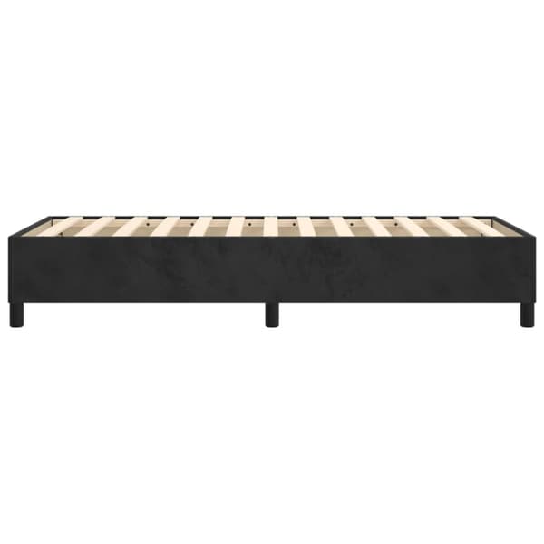 Boxspring-sängram svart 100x200 cm sammet
