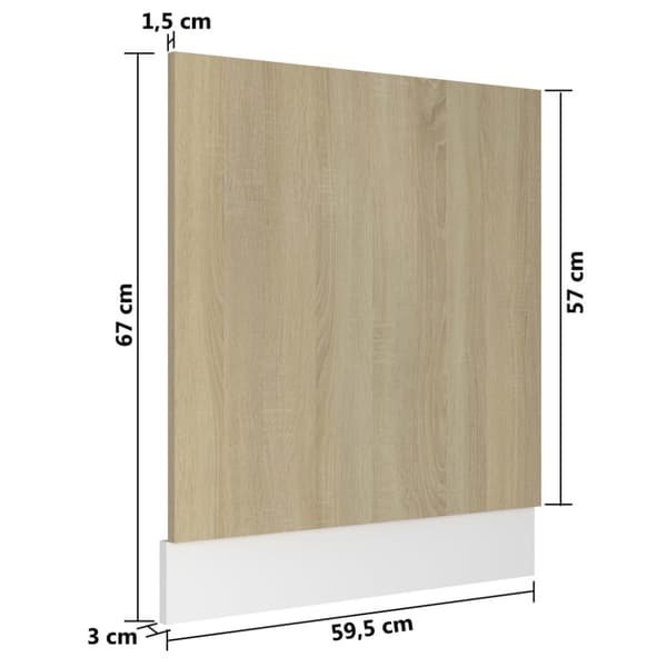 Front för diskmaskin “Lyon” sonoma-ek 59,5x3x67 cm