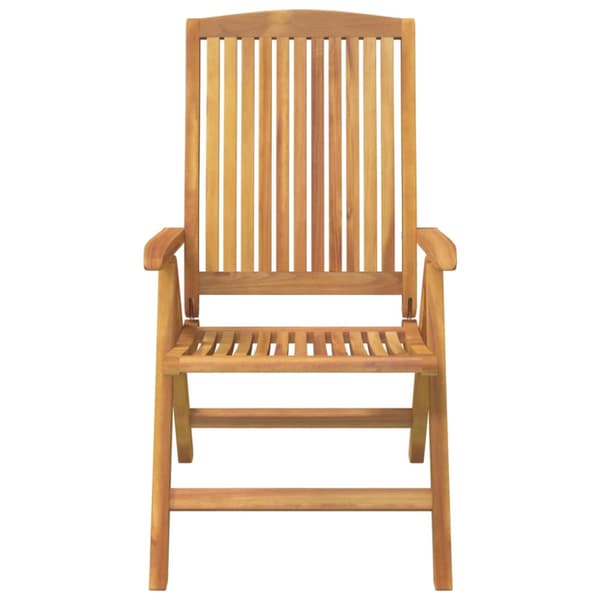 Fällbara fåtöljer med dynor, 8 st, massivt trä, teak