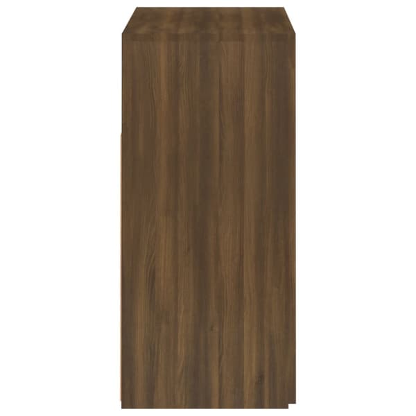 Skänk med LED-belysning brun ek 80x35x75 cm