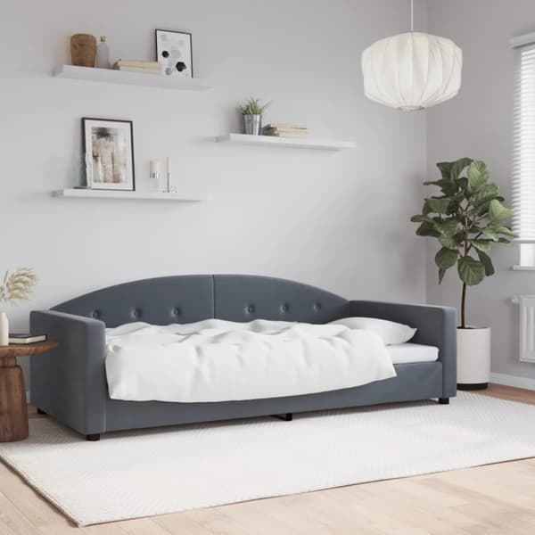 Dagbädd mörkgrå 90x190 cm sammet