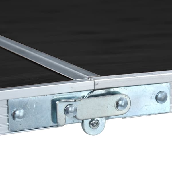 Hopfällbart campingbord grå aluminium 240x60 cm