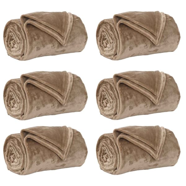 Filtar 6 pcs Kamel 220 x 240 cm Fleece