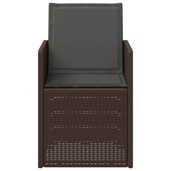 Trädgårdsmatstolar 2 pcs Brun och antracit PP
