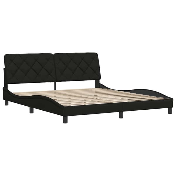 Bed Frame without Mattress Black 180x200 cm Fabric