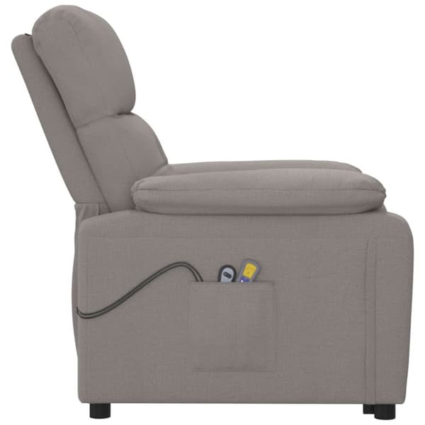 Elektrisk massagefåtölj taupe tyg