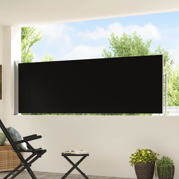 Infällbar sidomarkis 100x500 cm svart