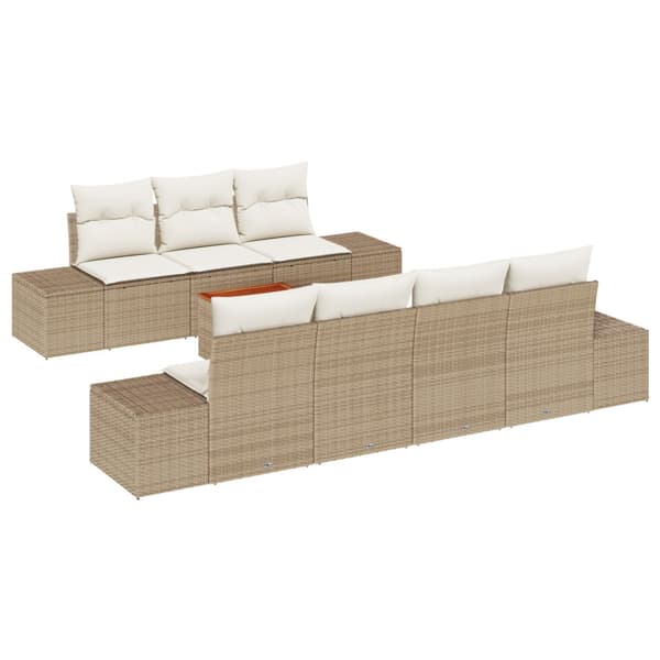 Trädgårdsoffset 8 st Beige konstrotting