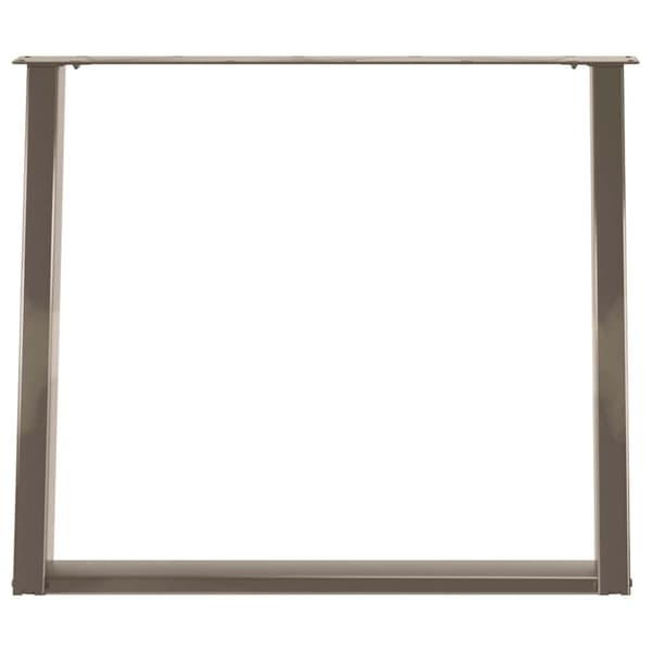 Matbordsben U-formade 2 st naturstål 100x(72-73) cm stål