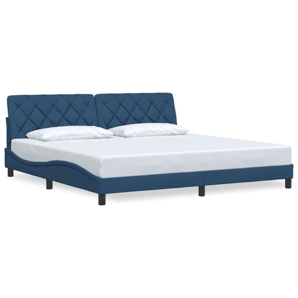 Bed Frame without Mattress Blue 200x200 cm Fabric