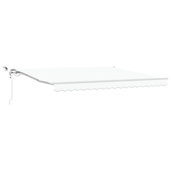 Utfällbar markis Vit 400 × 350 cm Polyester och metall
