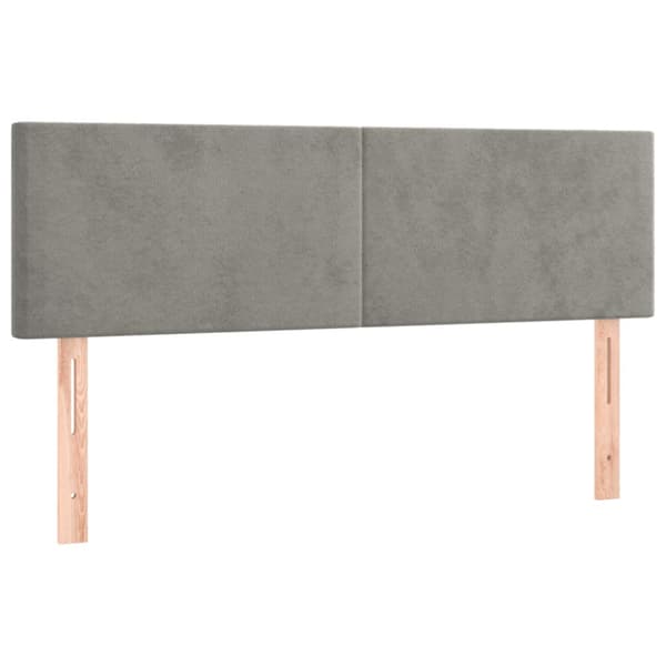 Ramsäng med madrass ljusgrå 140x190 cm sammet