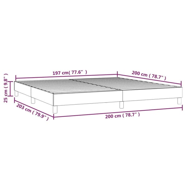 Boxspring-sängram blå 200x200 cm tyg
