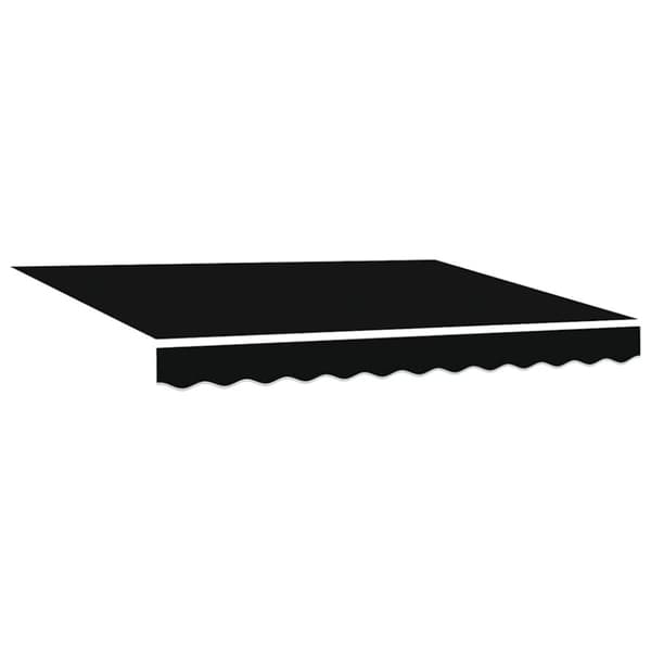 Utfällbar markis Svart 350 x 250 cm Polyester och metall