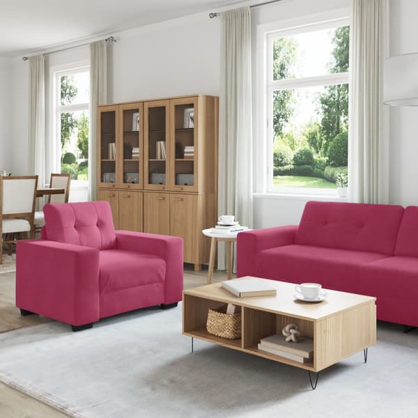 Soffset 3 pcs Vind Röd 221 x 80 x 80 cm Sammet
