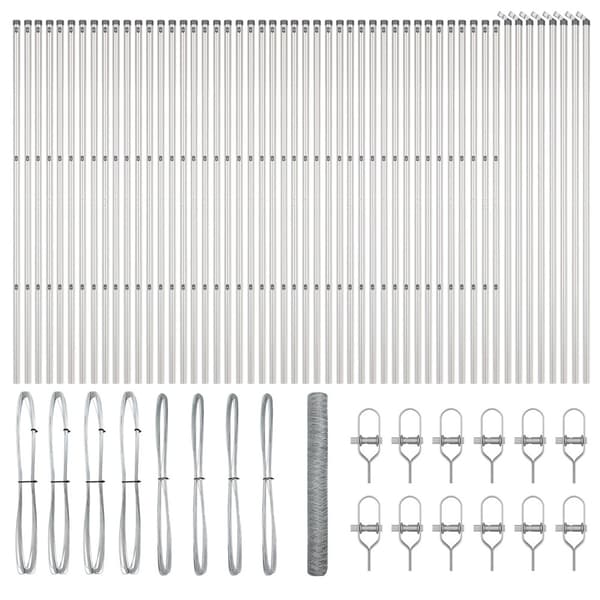 Stängselstolpe Silver 100 x 1,2 m (50 mm nät) Stål
