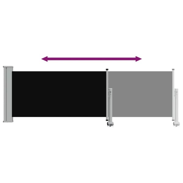 Infällbar sidomarkis 80x300 cm svart