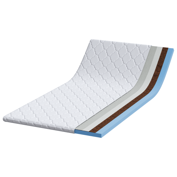 Kokostopper Vit 120 x 200 cm Jacquardtyg