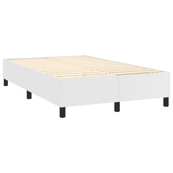 Ramsäng med madrass vit 120x200 cm konstläder