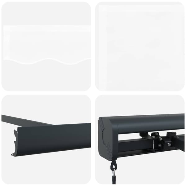 Utfällbar markis Vit 4 × 3 m Canvas och Aluminium