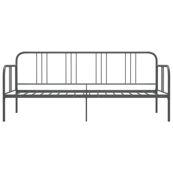 Sängram bäddsoffa grå metall 90x200 cm