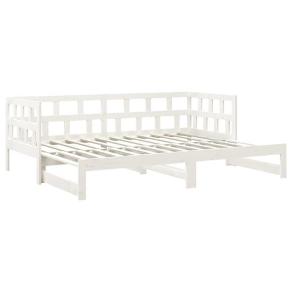 Bäddsoffa vit massiv furu 2x(90x200) cm
