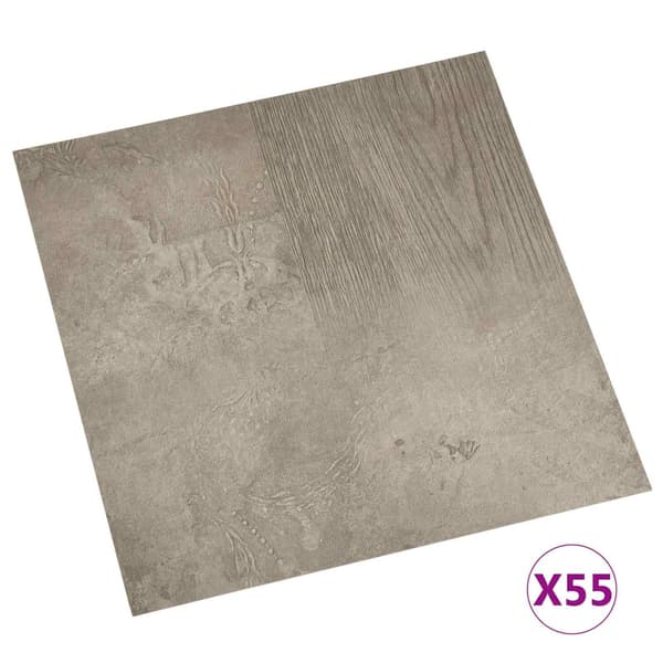 Golvplankor 55 pcs Grå 5,11 m² PVC