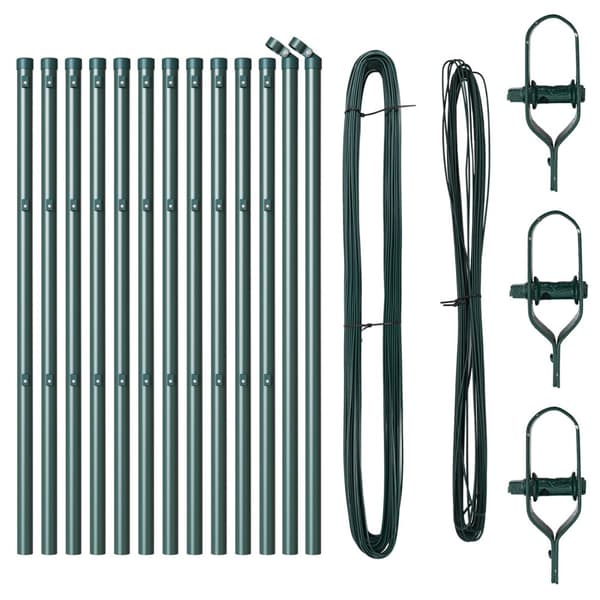 Stängselstolpe 13 pcs Grön Stål