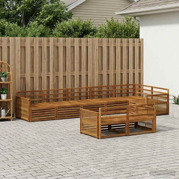 Utomhussoffset 8 pcs Naturlig