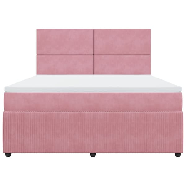 Ramsäng med madrass rosa 180x200 cm sammet